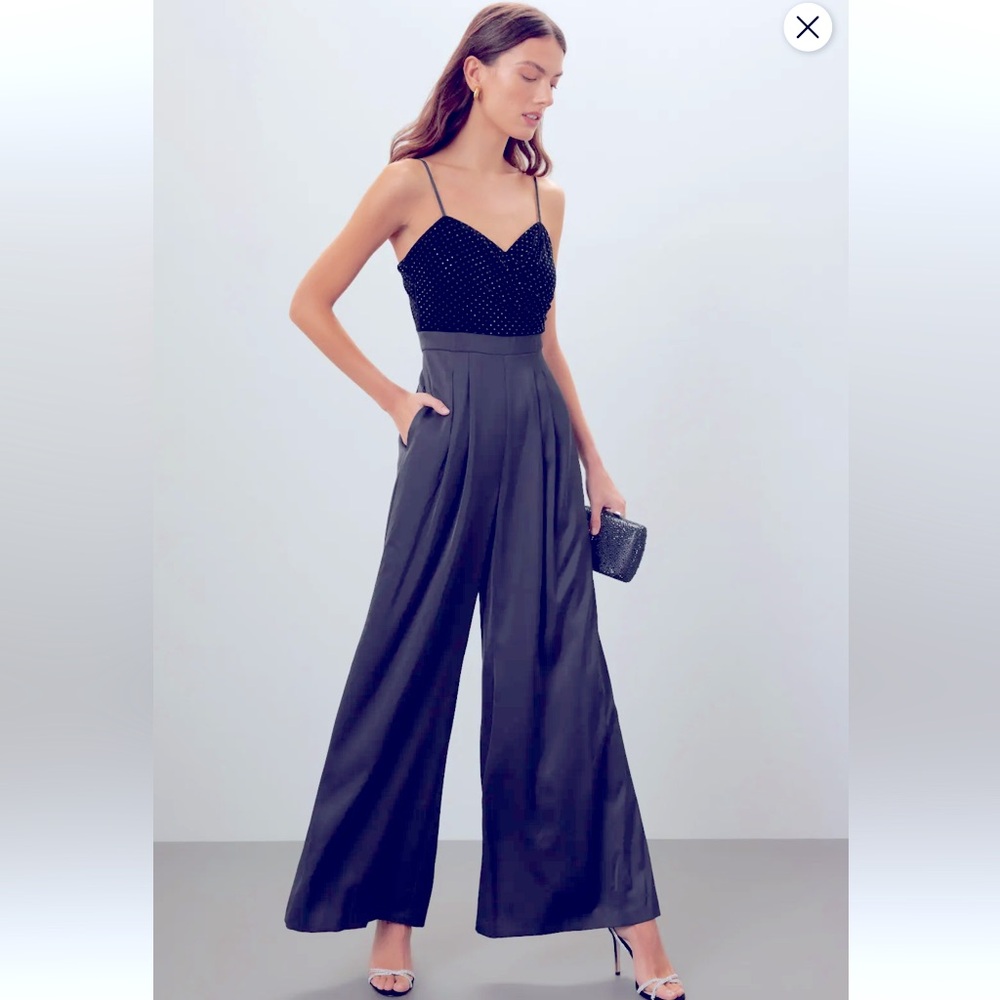 NWT Liv Foster Velvet Jumpsuit